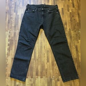 Weekday Men's Easy Straight Jeans, 33x30, Washed Black